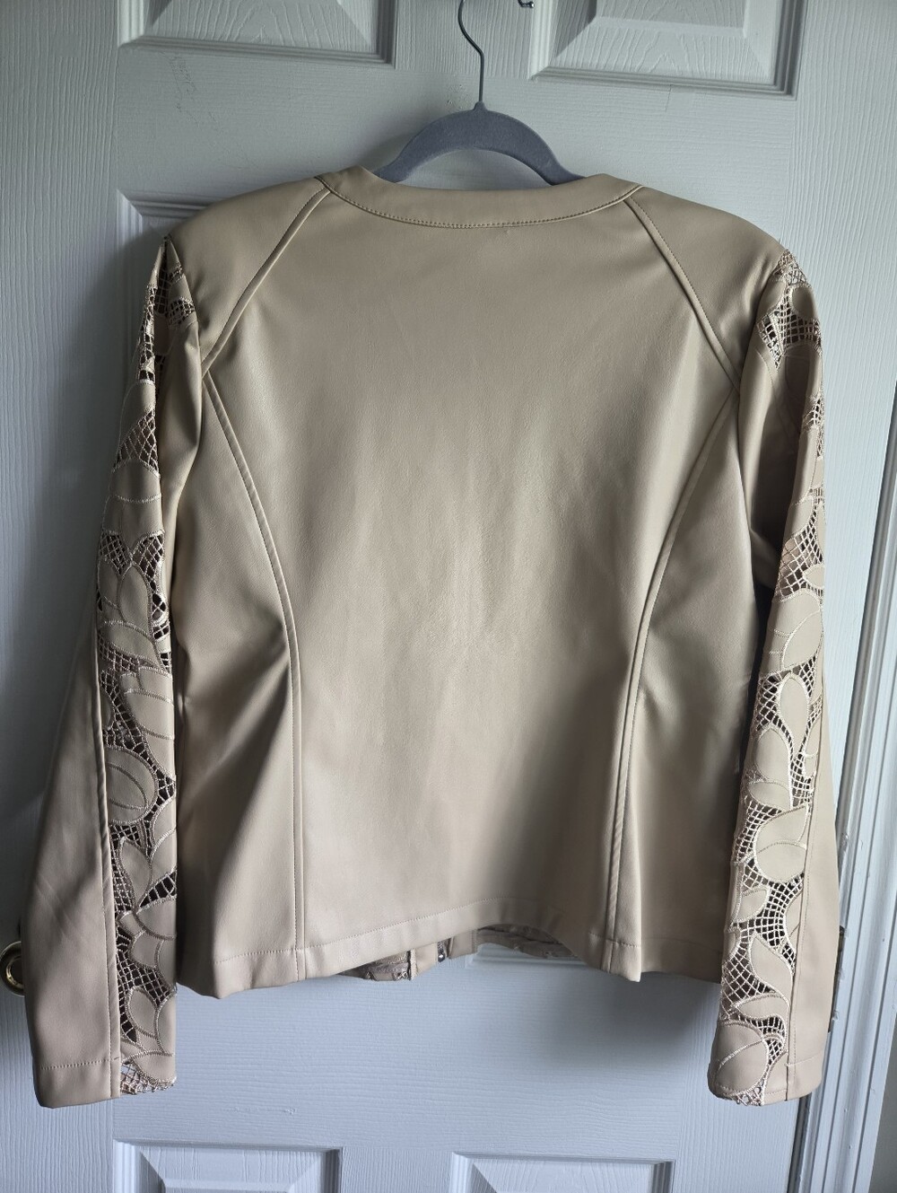 Bagatelle Faux Leather Jacket - Moto Floral Lace Stretch Zip - NWT - Size L - Picture 10 of 12
